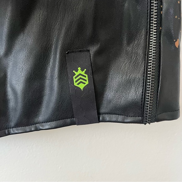 Ron Tomson N 71045 longline faux leather two tone jacket - Picture 5 of 10